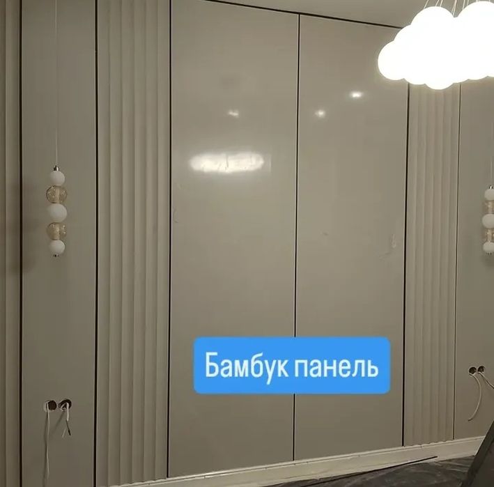 Установка бамбук панели ТВ зона