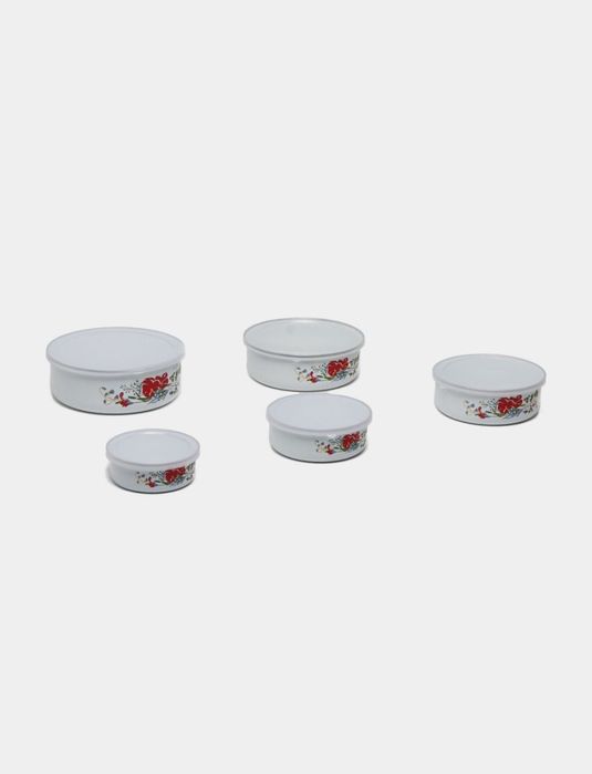Набор,озиқ овқатлар учун қопқоқли сирланган тоғорача туплами.