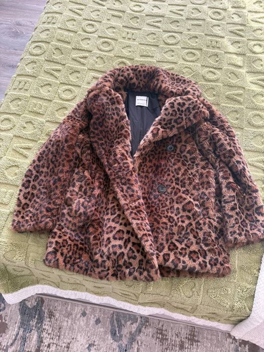 Шуба с леопардовым принтом