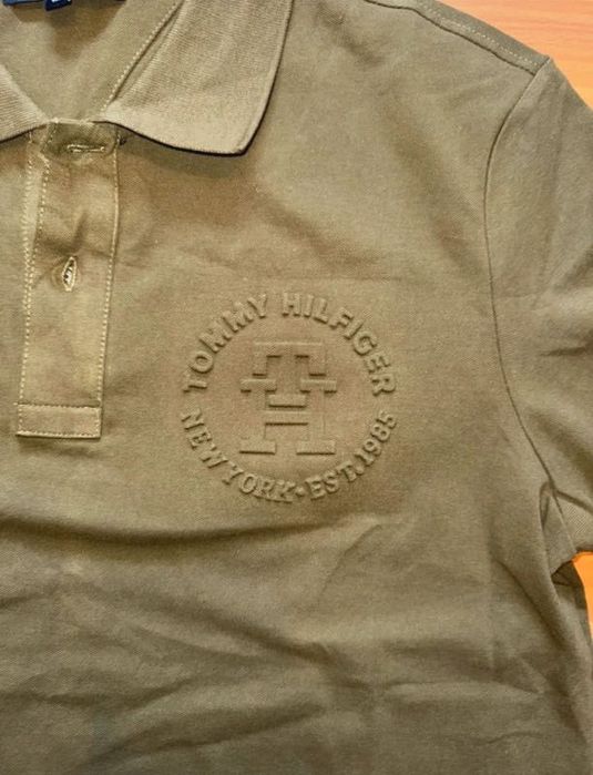 Tricou Polo Tommy Hilfiger Dark Green / Maro (Mărimea M)