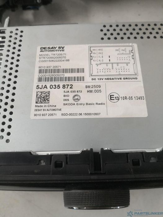 Radio Casetofon Skoda Rapid Ii (Nh3) [ 2012 - > ] Oem 5Ja035872