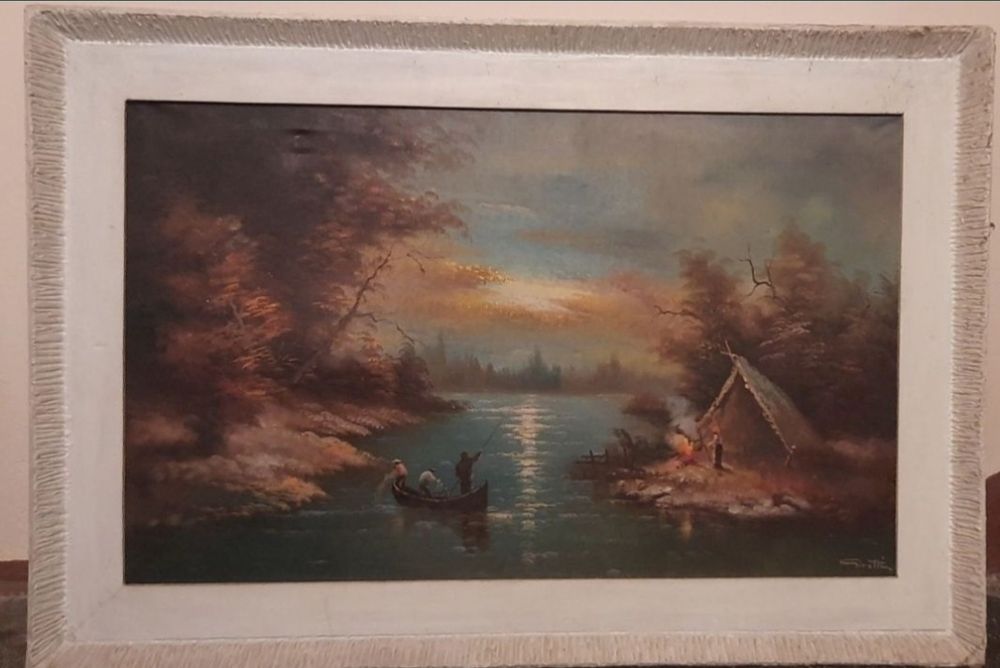 Tablou Girotti peisaj pictura ulei pe panza inramat cadou