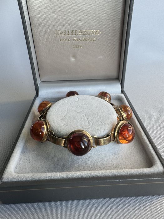 Bratara din argint si chihlimbar