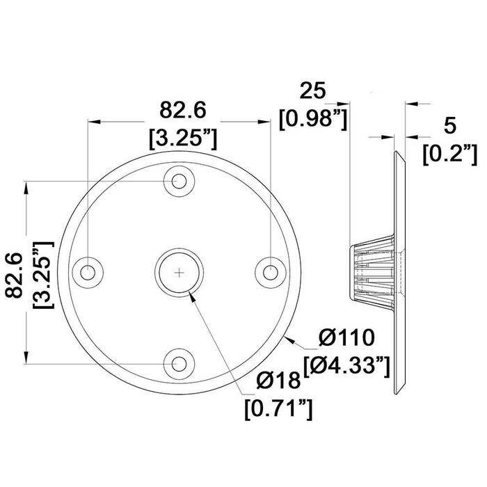 Flansa stativ filet M20 Penn Elcom M3555 pentru boxe audio