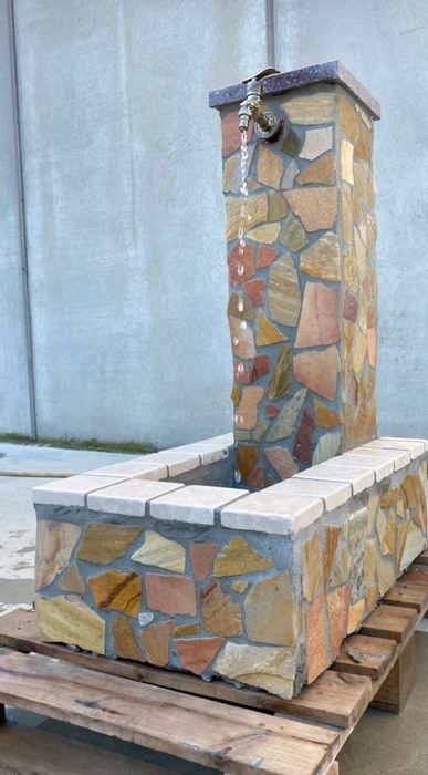 Лепене на камък каменна облицовка облицоване полагане