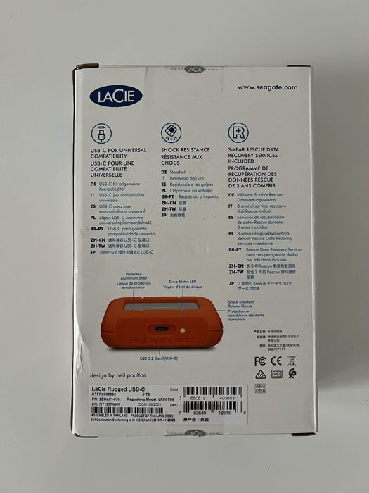 Vand HDD extern sigilat LaCie Rugged 5TB