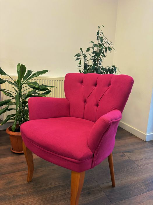 Vand set fucsia canapea si 2 fotolii