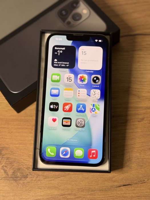iPhone 13 Pro Graphite ca nou 92% full box + 2 huse / folie / cablu