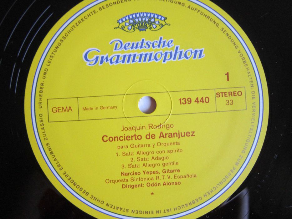 vinil Narciso Yepes chitara Concierto De Aranjuez+Fantasia- J.Rodrigo