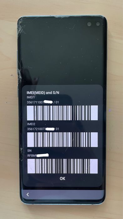 Samsung Galaxy S10+ 128GB Prism Blue spart, funcțional