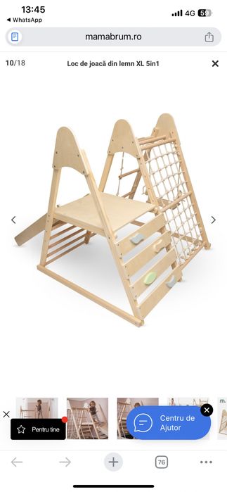 Loc de joacă din lemn XL 5in1