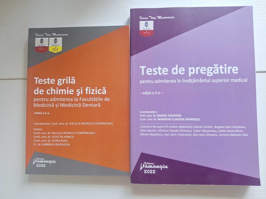 Carti biologie si chimie admitere medicina Titu Maiorescu anul 2027