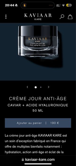 Crema antiimbatranire anti - age jour Kav:aar kare caviar hyaluronic