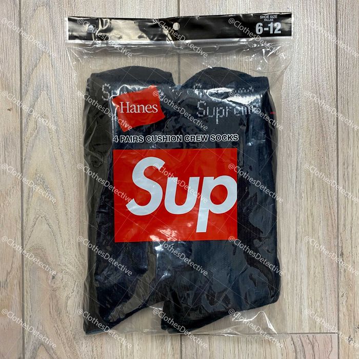 Supreme® Hanes®  Crew Чорапи (пакет от 4 чифта) – Черни