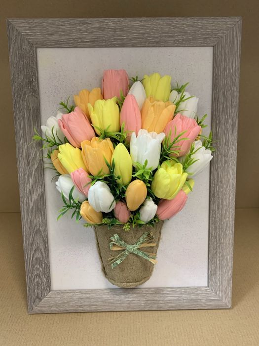 Цветя изработени с глицеринов ароматен сапун и Българска роза