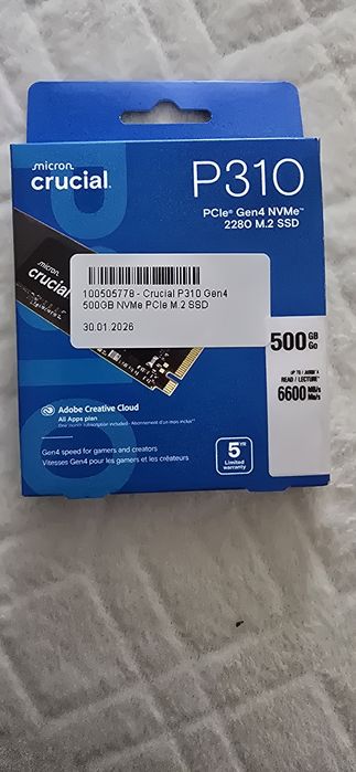 Micron Crucial P310 Gen 4 500Gb NVMe PCle M.2 SSD