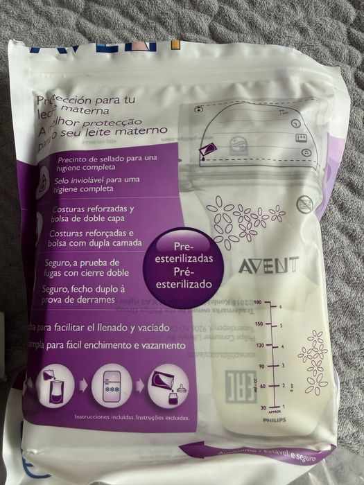 Молокоотсос medela и пакеты для молока avent
