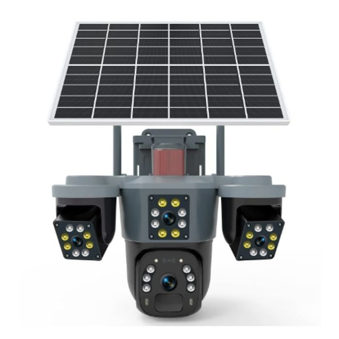 Camera Supraveghere Solară Tripla 4G ,Cartela SIM ,Panou Solar