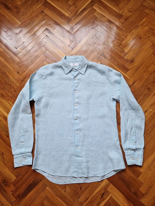Страхотна мъжка ленена риза UNIQLO , 100% лен , размер S
