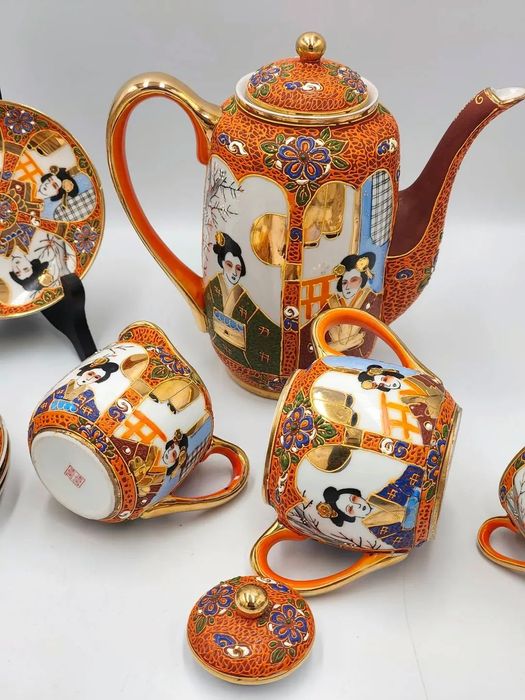 Satsuma Japan Lithophane Geisha“, японски сервиз
японски порцеланов сервиз за кафе,