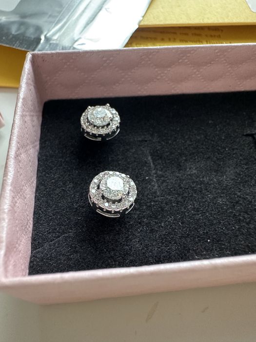 Cercei argint cu Moissanite de 0.5 carate