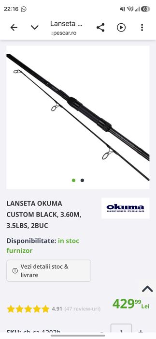 Set pescuit okuma
