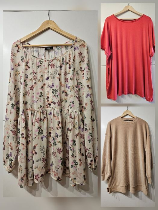 Сет нови туники 3XL
 15€
Нови
 Марките са:
- Цветна туника Janina - Бежова блуза LCW
- Блуза с къс ръкав Esmara