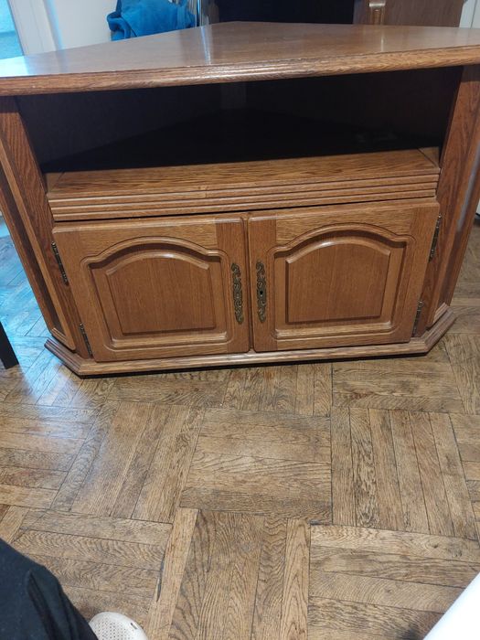 Vand comoda de colț,stejar,L-115cm/l-82cm/H-75cm,polita mobila,2 usi f