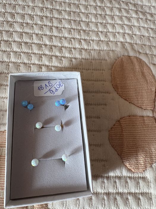 21 колиета с опал и сребърна верижка +4 обеци