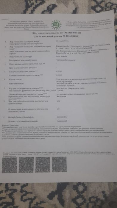 Карауылтобе жер 3 млн тг