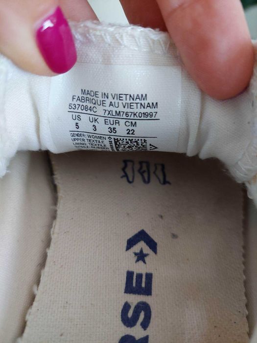 Converse alb de vara- (textil)