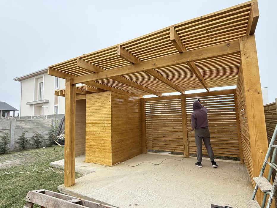 Terase lemn masiv/Pergole/foisoare/căsuțe de gradina/cabane