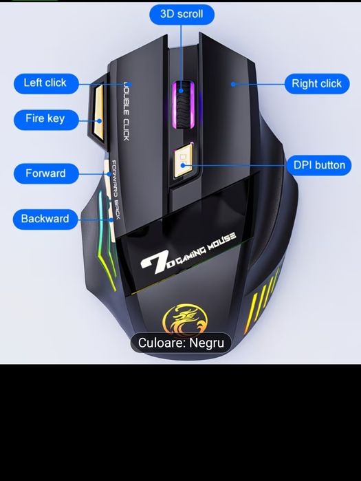 Mouse gaming, reincarcabil,wirelles