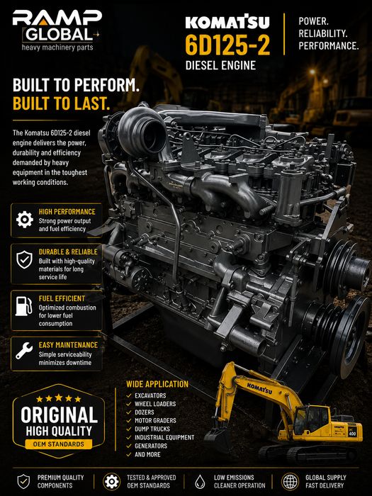 Двигатель Komatsu 6D125-2 для PC400