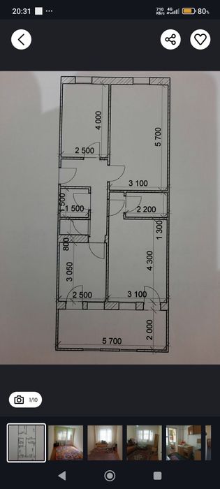 Ижарага 2хонали 4этаж  КБШ  исык совук сув бор  шкаф палас бор ремонт