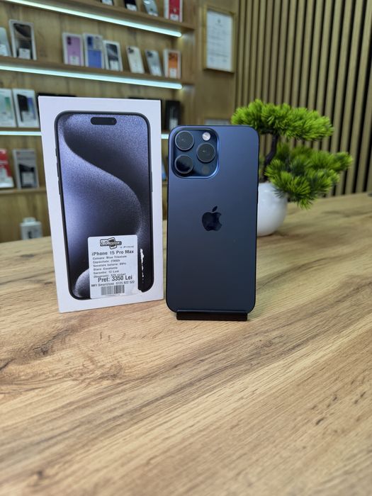 ‼️iPhone 15 Pro Max Blue 256Gb - Stare excelenta - Garantie 12 luni