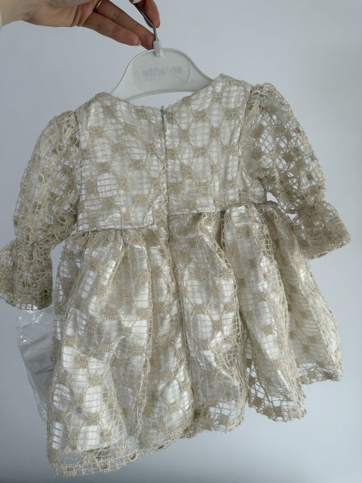 Бебешка официална рокля с дантела и аксесоари