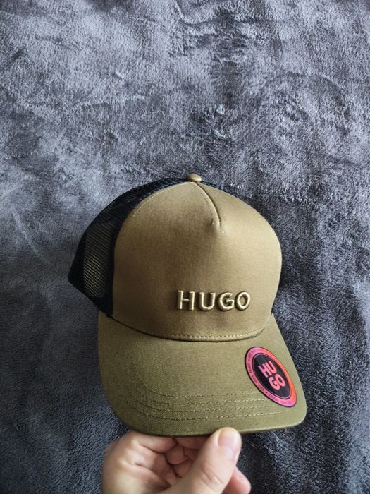Hugo Marsel trucker șapcă unisex kaki cu plasa culoare neagra OS noua originala