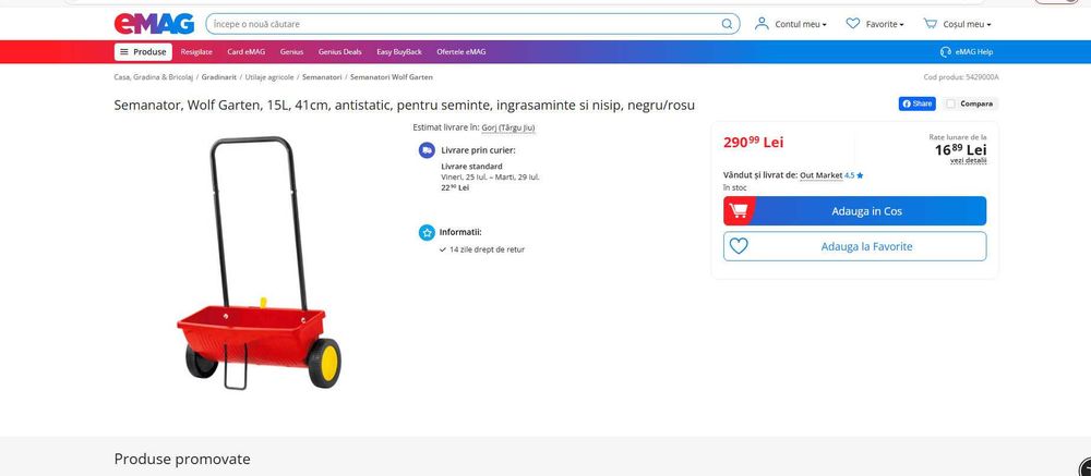 Wolf-Garten WE 251 – răspânditor manual pentru semințe, îngrășăminte