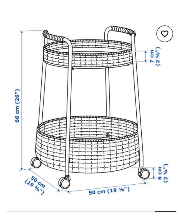 Ikea LUBBAN количка, масичка 2 броя