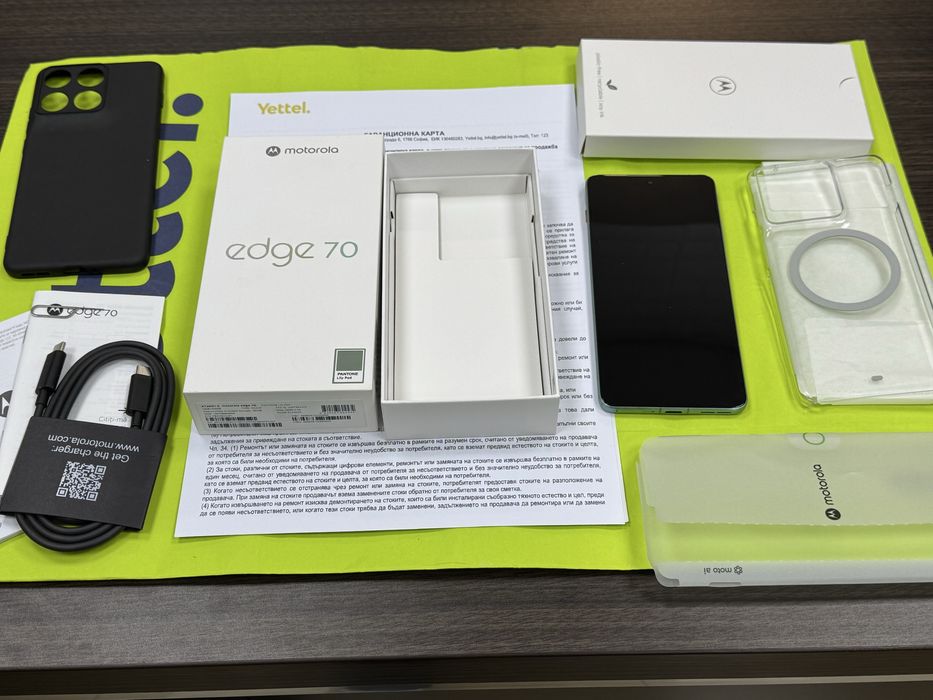 ***КАТО НОВ 512GB Motorola Edge 70 Yettel Гаранция до 2029 г.Lilly pad