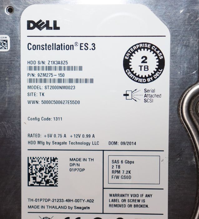 Harddisk Server SAS 3.5" 2Tb 6G 128Mb 7.2K Seagate Constellation ES.3