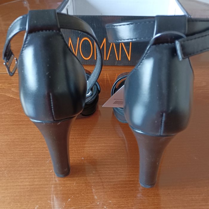 Дамски черни сандали на ток, булчински, бели обувки на ток, естест