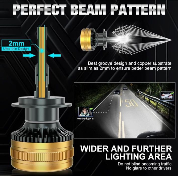 Becuri LED H4 9003 HB2 Canbus 12V-24V 60000LM set 2buc