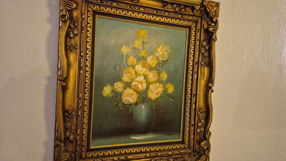 Картина с жълти рози - маслени бои