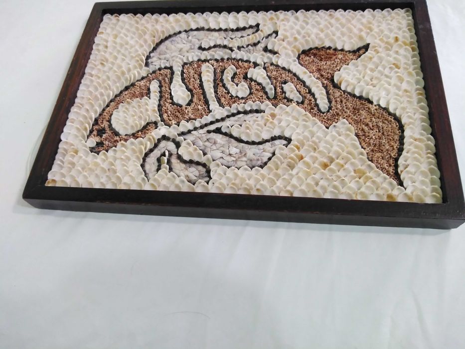 Decoratiune tip tablou handmade din elemente marine- goldenfish Cuba