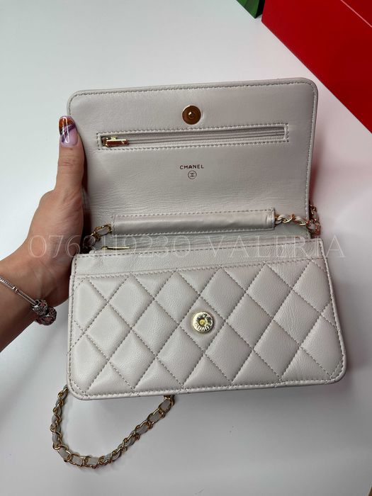 Geanta Mica - Piele Naturala Alb/ivoire