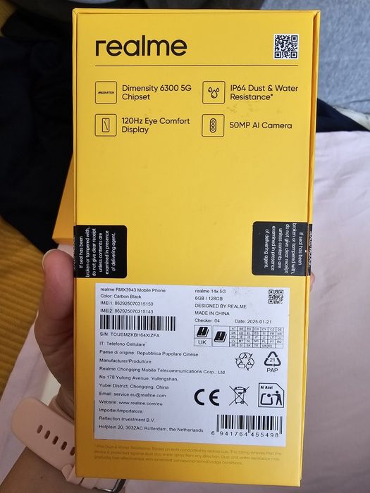 Нов телефон Realme 128GB,50MP камера,с 36 м.гаранция