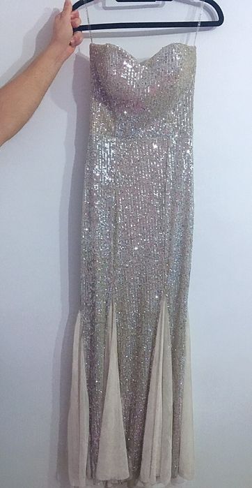 Rochie de ocazie , tip sirena lunga din paiete remodelanta sclipici S