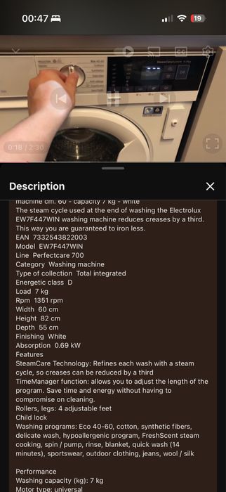 Masina spalat Electrolux PerfectCare 700